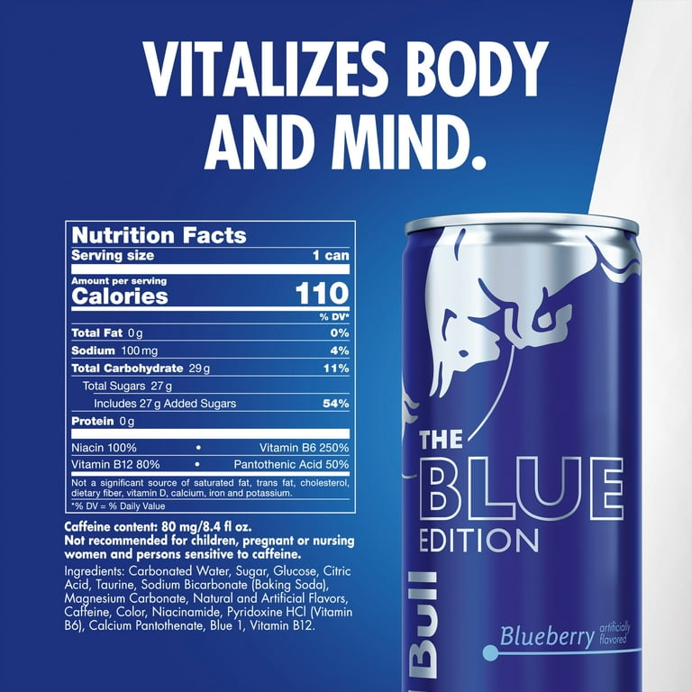 Red Bull Blue Edition Blueberry Energy Drink, 8.4 fl. oz., 6 Packs