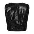 thumbnail image 2 of Moggemol Shiny Sequined Vest for Boys Kids Choir Jazz Dance School Performance Show Gentle Waistcoat Black 130, 2 of 7