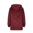 thumbnail image 5 of Hueook Coats Women Puffer Jacket with Hood Thicken Women's SolidLong Sleeved HoodedJacket Red L, 5 of 8