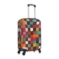 thumbnail image 4 of Multi-Size Suitcase Protective Cover Full Range Double Stitching Invisible Zipper For Travel Business Saddlebrown Colorful Houndstooth Hand-Drawn Sketch_4 Medium, 4 of 8