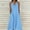 Blue, variant on Women Solid Midi Dress V Neck Sleeveless Open Back Spaghetti Strap Summer Vacation Wear