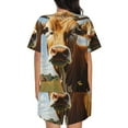 thumbnail image 6 of Haiem Daisy Flower Field Cow Pattern Pajama Set for Women 2 Piece Lounge Set Short Sleeve Tops and Shorts Soft Sleepwear-Small, 6 of 7