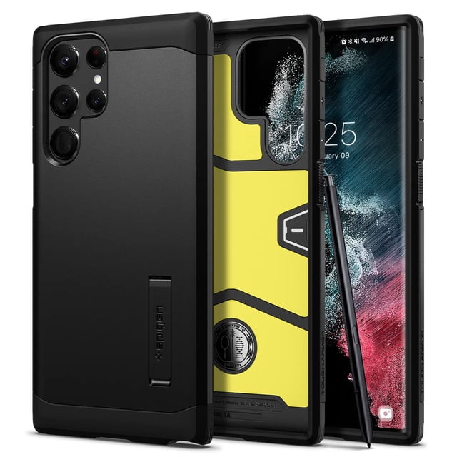 Funda Spigen Tough Armor para el Galaxy S22 Ultra 2022 - Negro