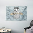 thumbnail image 1 of Modern Tapestry, Husky Dog Faced Man at Valentines with Hearts Romantic Love Display, Wall Hanging for Bedroom Living Room Dorm Decor, 60W X 40L Inches, Slate Blue Grey Sand Brown, by Ambesonne, 1 of 2