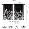 thumbnail image 2 of Black White Floral Kitchen Curtains Pencil Sketch Plants Rod Pocket Farmhouse Botanical Wildflower Leaves Natural Rustic Vintage Bedroom Living Room Treatment Fabric 2 Panels 27.5Wx39H Inch, 2 of 6