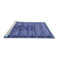 thumbnail image 2 of Ahgly Company Machine Washable Indoor Square Abstract Blue Modern Area Rugs, 5' Square, 2 of 4