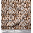 thumbnail image 1 of Soimoi Poly Georgette Fabric Floral & Penguin Ocean Print Sewing Fabric Yard 42 Inch Wide, 1 of 3