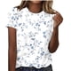 thumbnail image 2 of Fiudx Camisas para Mujer Camiseta de Manga Corta con Cuello Redondo y Estampado Informal para Mujer, 2 of 4