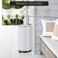 thumbnail image 6 of Ataucjin 8 Gallon Round Trash Can with Soft-Close Lid and Foot Pedal, Compact Kitchen Trash Can with Removable Liner Bucket, Stainless Steel Garbage Bin for Office, Bedroom, 6 of 7