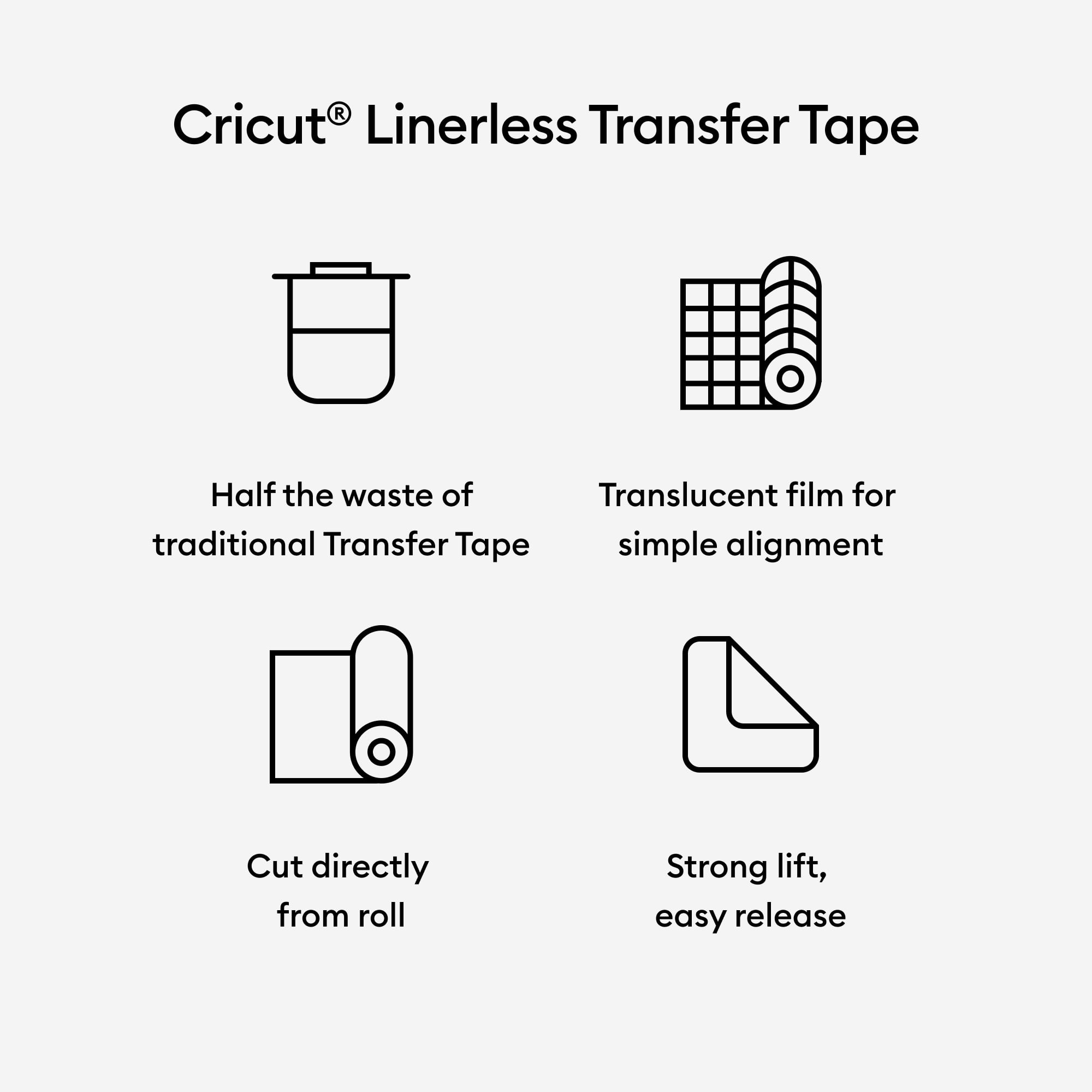 Cricut® Linerless Transfer Tape (75 ft) Transparent, 13" x 900"
