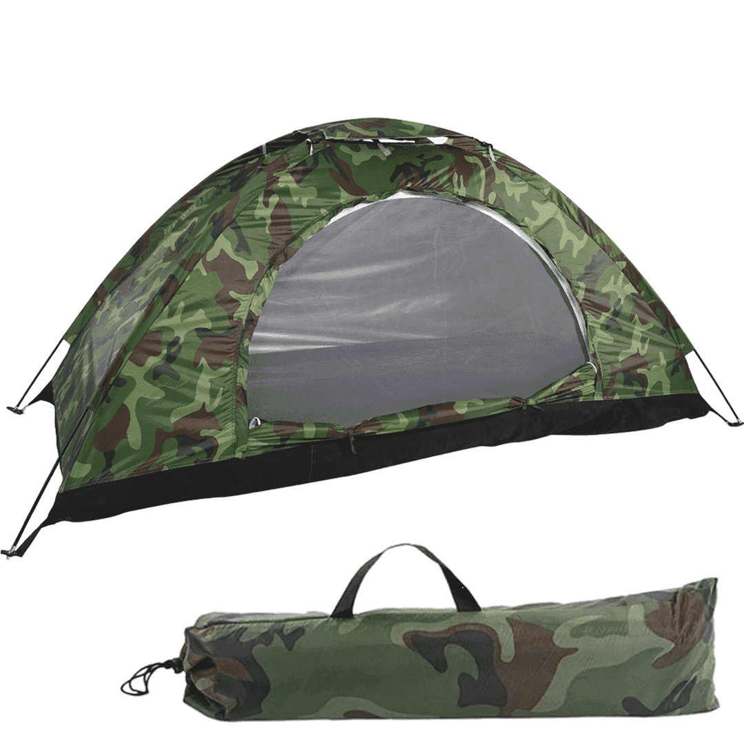 Camouflage Tent UV-anti Tent Waterproof One Person Tent for Camping Hiking, Lightweight Backpacking Dome Tents, Camouflage Tent