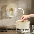 thumbnail image 3 of Estante de cocina montado en la pared estilo glaciar | Organizador de rejilla con soporte para tapa de olla | Sin instalación de taladro | Plástico | Almacenamiento de tablas de escurrir | Ahorro de, 3 of 5