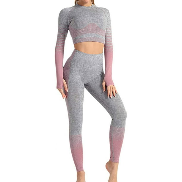 Seamless Athletic Wear Women Tracksuit Yoga Set 2 Pieces Workout Sportswear  Gym Clothing Fitness High Waist Leggings Sports Suit