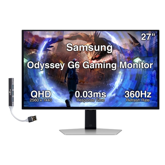 Samsung Odyssey G6 27" QHD Gaming Monitor 360Hz w/DKZ Hub (LS27DG602SNXZA)