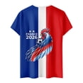 thumbnail image 4 of Women's Football Graphic T-Shirt,V-Neck Short Sleeve Graphic Print T-Shirt, Lightweight Summer Casual Soft Top for Everyday Wear for Soccer Tournament 2026 Blue Size: L, 4 of 4
