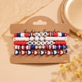 thumbnail image 5 of Independence Day Multi-layer Beaded Polymer Clay Bracelet for Patriotic Celebration 4th of July Red White and Blue Fashion Jewelry Accessory, 5 of 8