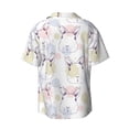 thumbnail image 2 of Wukai Hand Drawn Rabbit Men's Casual Short-Sleeve Button Down Shirt - Lightweight Summer Dress Shirt for Daily Wear-Medium, 2 of 7
