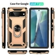 thumbnail image 2 of SaniMore Tri-layer Case for Google Pixel 7 Pro 6.7" 2022, 360° Rotating Holder/Kickstand Rugged PC Back + TPU Bumper Magnetic Car Mount Anti-fingerprint Anti-fall Heavy Duty Protective Case, Gold, 2 of 7