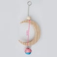 thumbnail image 2 of Wood Bird Swing Moon Shaped Fun Bird Hanging Swing Parrot Swing Perch with Bell, 2 of 8