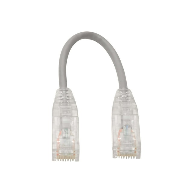 Eaton Tripp Lite Series Cat6 Gigabit Snagless Slim UTP Ethernet Cable (RJ45 M/M), PoE, Gray, 8-in. (20.32 cm) - Patch cable - RJ-45 (M) to RJ-45 (M) - 8 in - UTP - CAT 6 - molded, snagless, stranded - gray