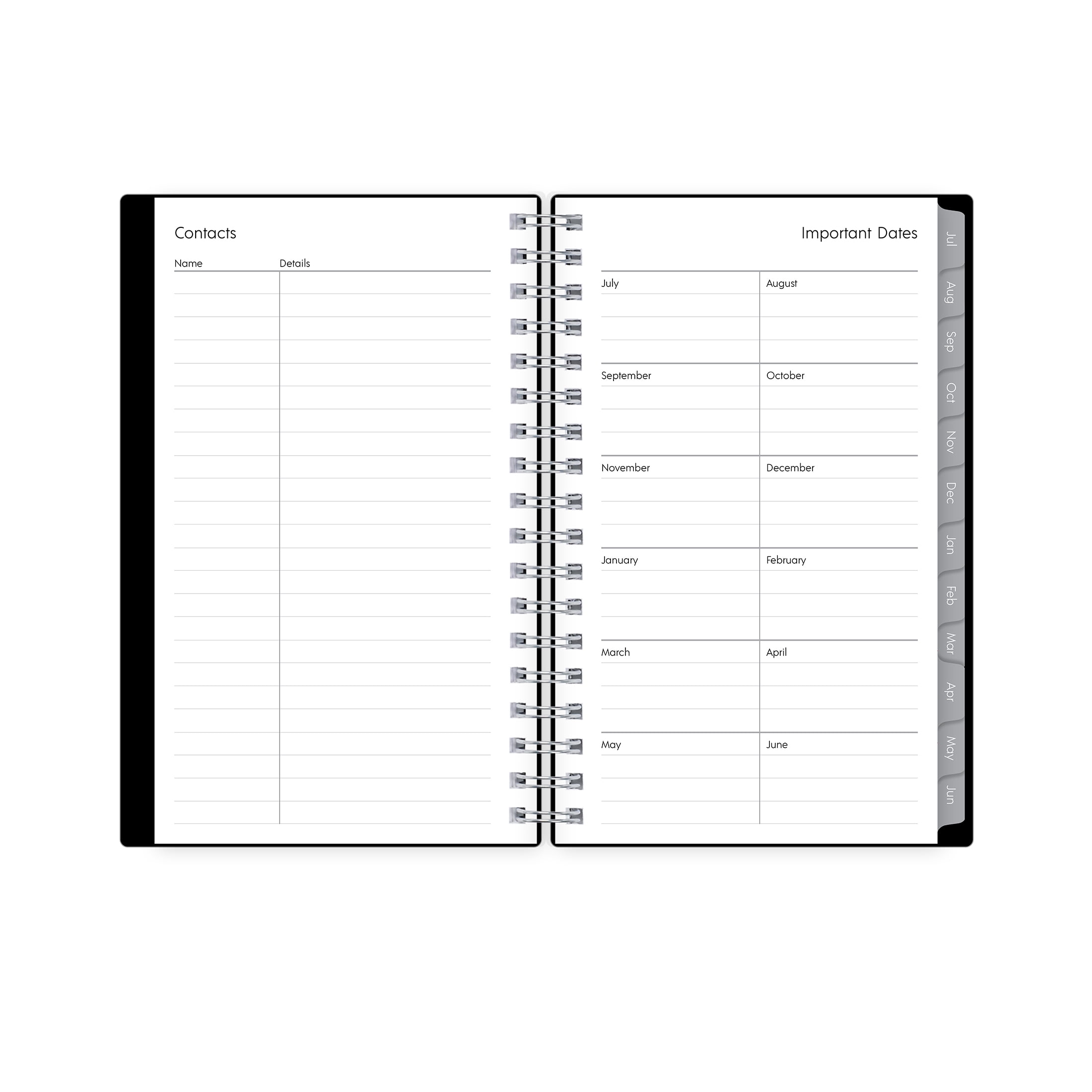 Blue Sky Monthly Weekly Small Planner, 3.625" x 6.125", Black 15-Month (April 2025 - June 2026)