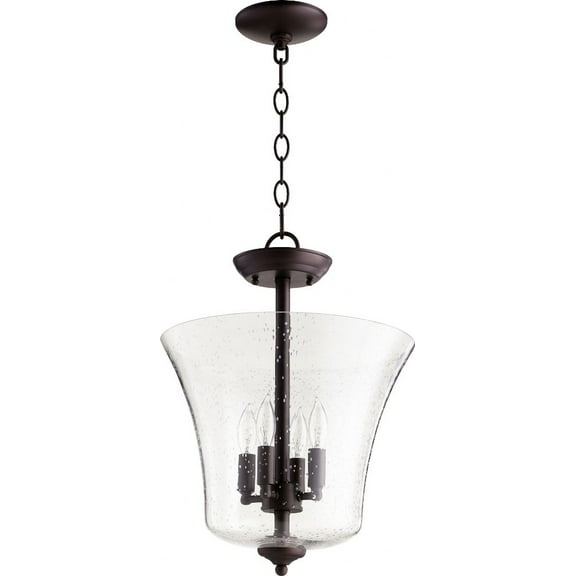 2841-13-86 Quorum Lighting 4 Light Vessel Dual Mount Pendant in Transitional style - 13 inches wide by 16 inches high-Oiled Bronze Finish