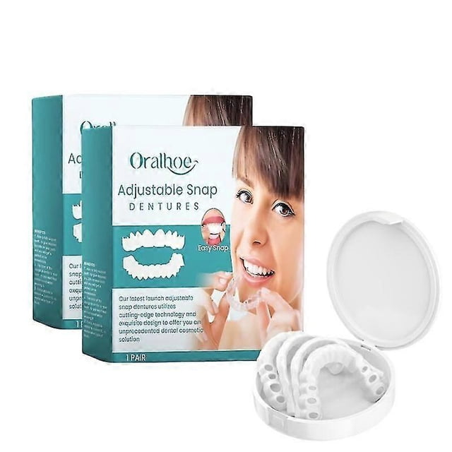 2x Dientes postizos de quita y pon superiores e inferiores, carillas dentales instantáneas, dentaduras postizas, cubiertas para dientes
