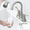 thumbnail image 4 of [ US IN STOCK] Bathroom Faucet Two-Handle 4-Inch Widespread High Arc Modern Bathroom Sink Faucet, Valve Required, Brushed Nickel, 4 of 5