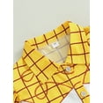 thumbnail image 6 of Kids Girl Summer Outfits Plaid Print Fly Sleeve Shirts Tops Cow Pattern Ruffles Patchwork Denim Skirts Headband 3Pcs Clothes Set, 6 of 8