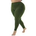 thumbnail image 4 of BODOAO Clearance Sale!! Stretch Is Comfort Women's Cotton/Spandex Plus Size Leggings Plus Size Leggings for Women-Stretchy Tummy Control High Waist Workout Yoga Pants Green 3Xl, 4 of 6