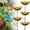 Dark Yellow, variant on Metal Flower Garden Stakes Bird Bath, Everlasting Garden Blooms, Handmade Metal Flower Garden Stake with Bird Bath & pollinator Water Station, Decorative Outdoor Yard Art (Pink,1pc)
