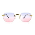 thumbnail image 3 of Art Nouveau Luxury 90s Rimless OG Oval Sunglasses Gold Purple Pink Gradient, 3 of 4