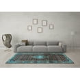 thumbnail image 3 of Ahgly Company Indoor Round Persian Light Blue Traditional Area Rugs, 8' Round, 3 of 4