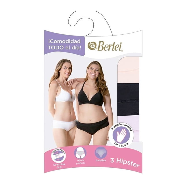 Bóxer Berlei para Mujer, Stretching Soft 3 Piezas Multicolor Talla EG