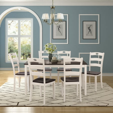 kitchen chairs clearance table dining set room rectangular duty heavy wooden sets piece restaurant living modern walmart