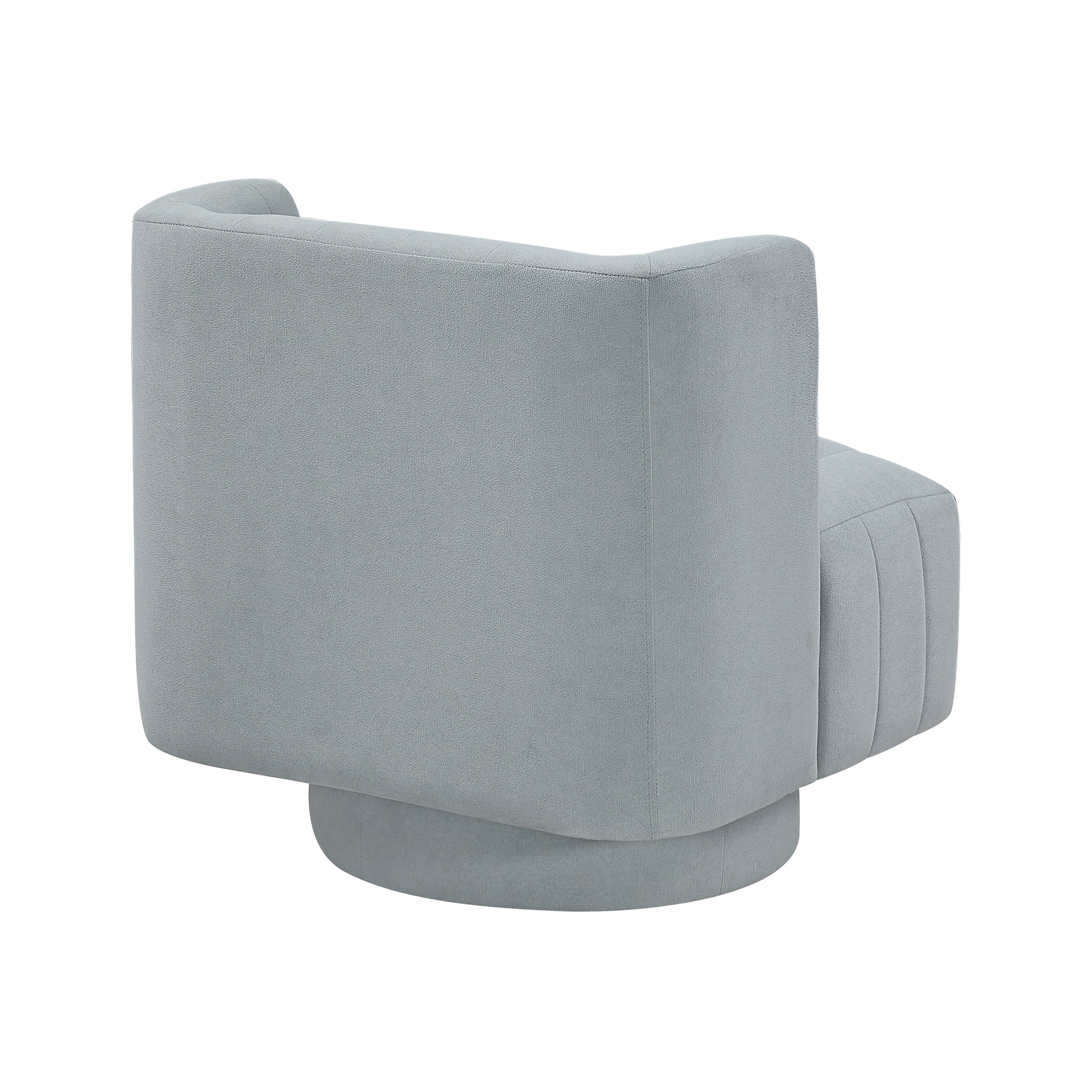 OakvillePark Glynworth Textured Fabric Chennel Tufted Swivel Chair, Aqua Blue