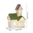 thumbnail image 3 of yuHome Christmas Lighted Snow House Ceramic Decor Ornament | Led Winter Village Tabletop Figurine with Glowing Window | Festive Holiday Mantel Shelf Windowsill Decoration for Home Winter Themed Party, 3 of 7
