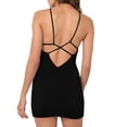 thumbnail image 5 of Sngxgn Women's Color Block Tiered Summer Dresses Adjustable Strap Flowy Dress Beach Sundress(Black,XL), 5 of 8