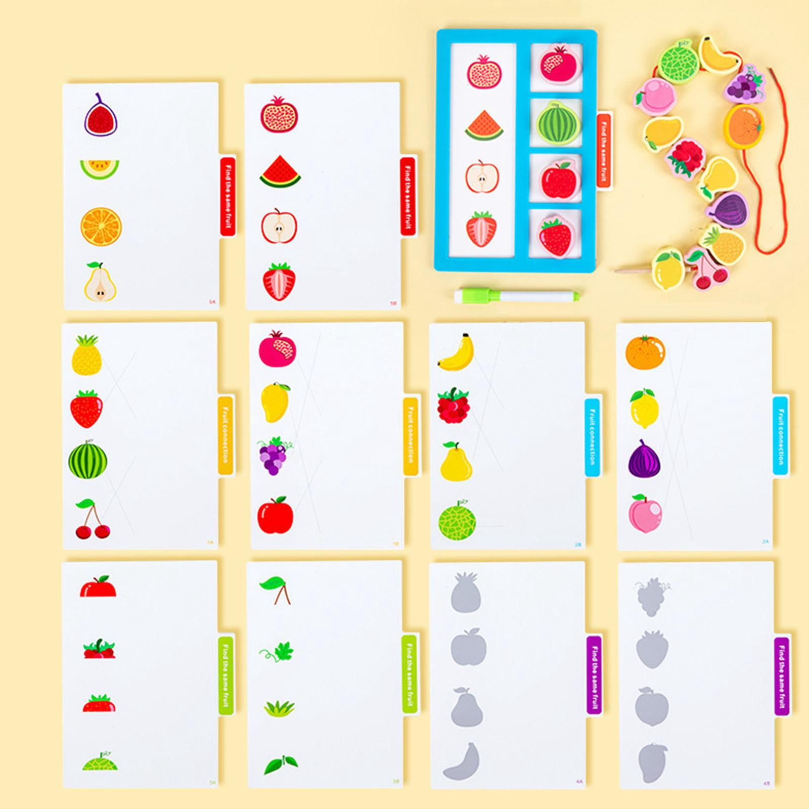 LeeQinersw Functional Matching Game Drawing Board Memory Game for Gift Interaction Activity fruit