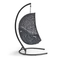thumbnail image 3 of Modway Encase Sunbrella® Swing Outdoor Patio Lounge Chair in Black Gray, 3 of 8