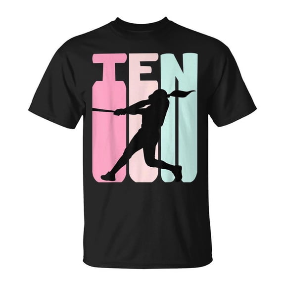 10Th Birthday Baseball Softball Player 10 Years Old Ten TShirt