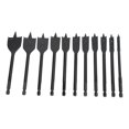 thumbnail image 1 of 11Pcs Hex Shank Flat Drill Bits Hard Professional Black Spade Drill Head for Wood Working, 1 of 5