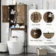 thumbnail image 4 of Over The Toilet Storage Cabinet with 2-Door Design Bathroom Organizers and Storage with Anti-Tip Device Over Toilet Organizer with Shelves for Bathroom,Restroom,Laundry Brown, 4 of 18