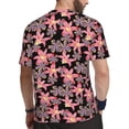 thumbnail image 2 of Wukai Lilies Flowers Print Men's Short-Sleeved Mesh T-Shirt,Quick-Dry Short Sleeve Workout T-Shirt-Medium, 2 of 8