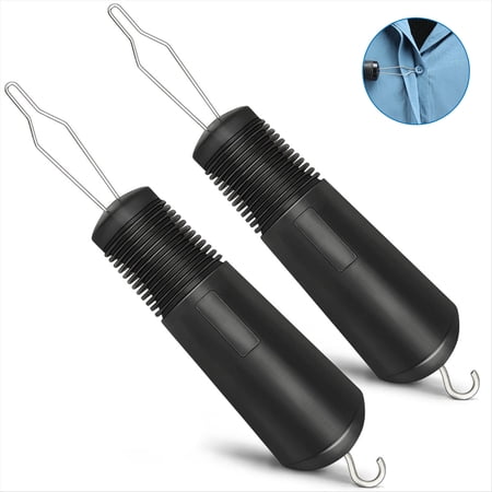 2Pcs Button Helper Tool with Non- Grips to Help with Shirts, Coats, Button Hook Aids for the Elderly and Arthritic,black,2PCS