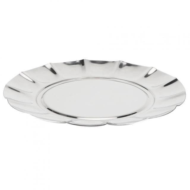 Plato redondo de acero inoxidable para cena, bandeja para comida, frutas y aperitivos, vajilla, accesorio de cocina, 7 pulgadas