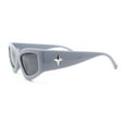 thumbnail image 3 of Womens Thick Temple Retro Cat Eye Plastic Diva Fashion Sunglasses Grey - Black, 3 of 4