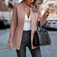 thumbnail image 5 of felwors Women’s Open Front Herringbone Blazer-Business Casual Long Sleeve Work Jacket with Full Lining and Padded Shoulders Pink, XXL, 5 of 6