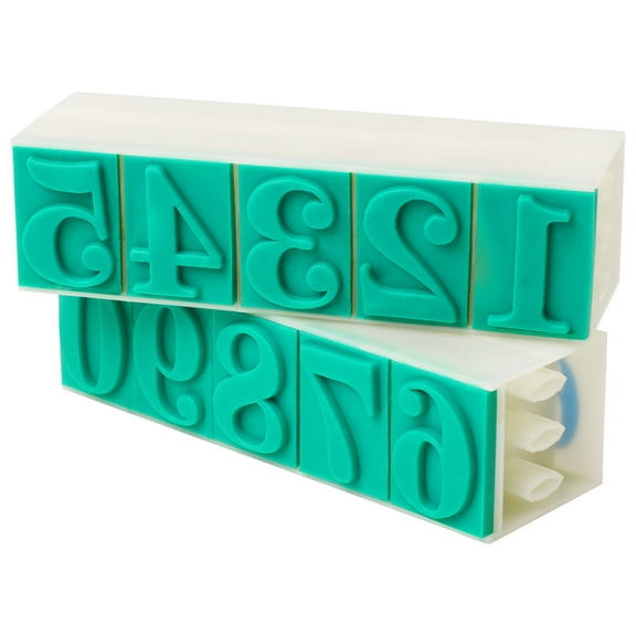 Unique Bargains Rubber Head Number Stamp Set Large Detachable 0-9 Digits Arabic Numerals Stamps Combination Number Stamp for DIY Craft Card Making