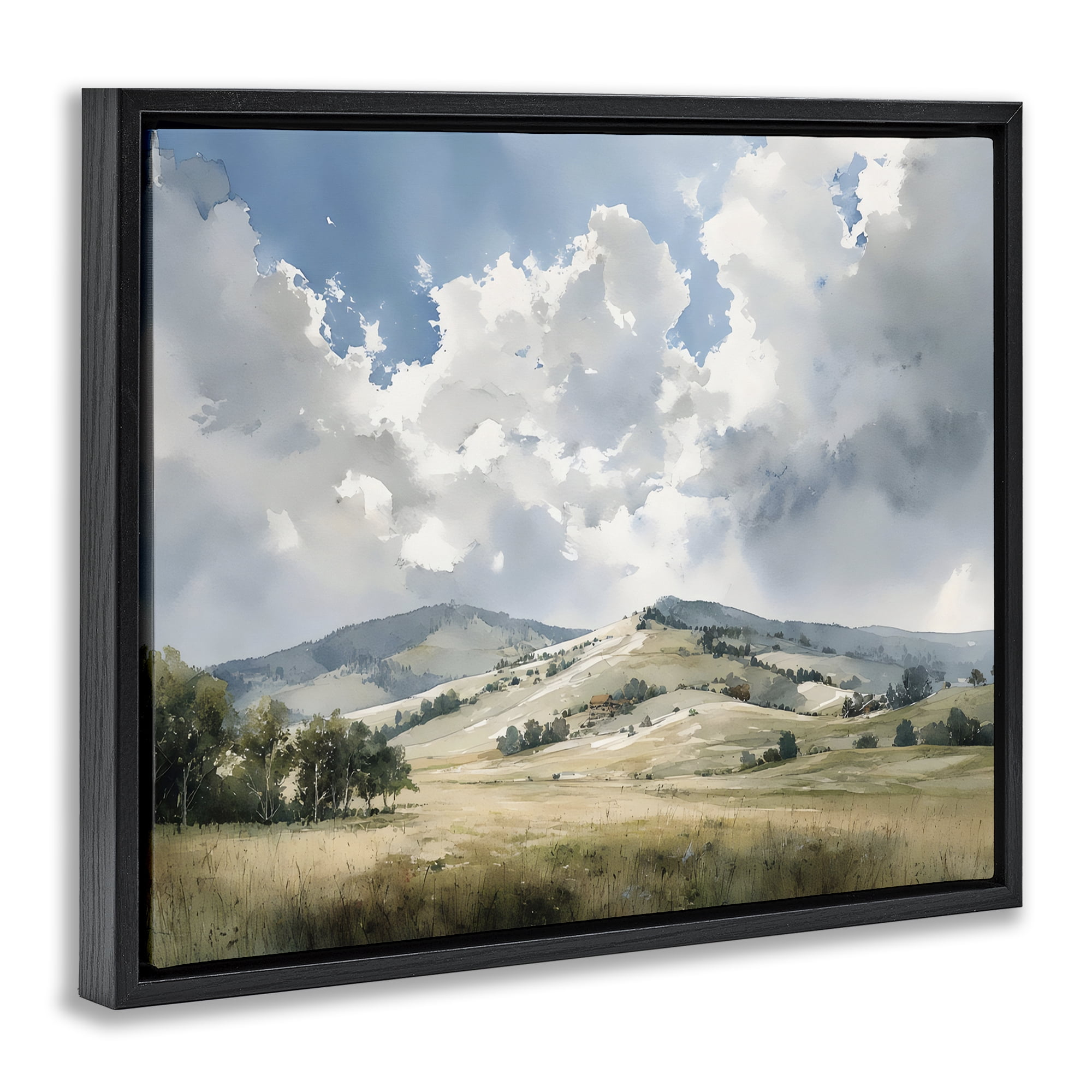 Stupell Industries Tranquil Hills Meadow Black Framed Floater Canvas Wall Art, design by Franklyn Gregory